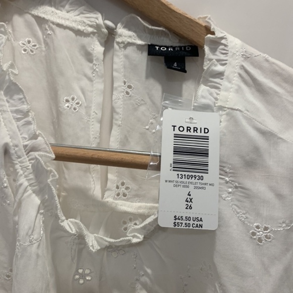 Torrid White Voile Eyelet Top - Picture 5 of 8